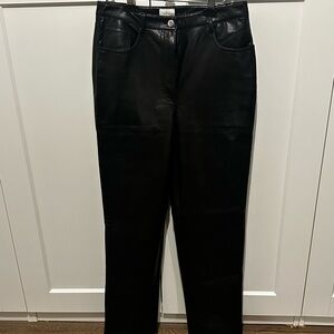 Aritzia Wilfred Faux Leather Black Pants